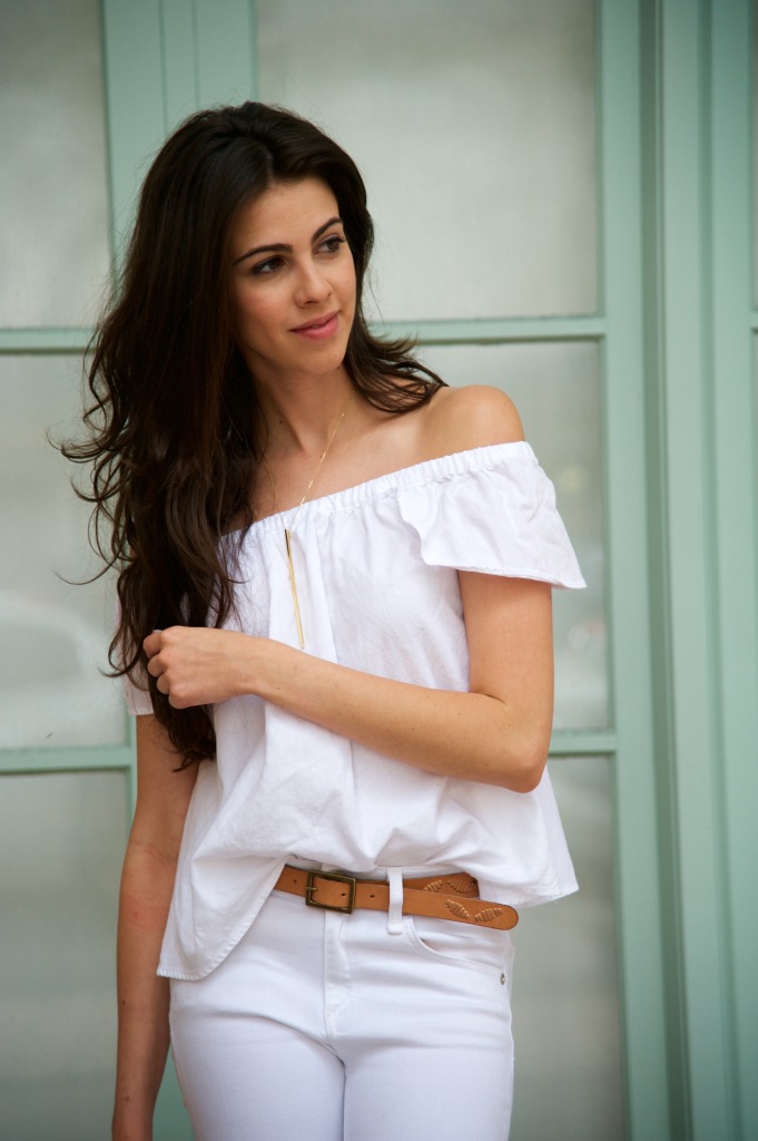 Off the shoulder- Madewell - White on white - Miami Style 