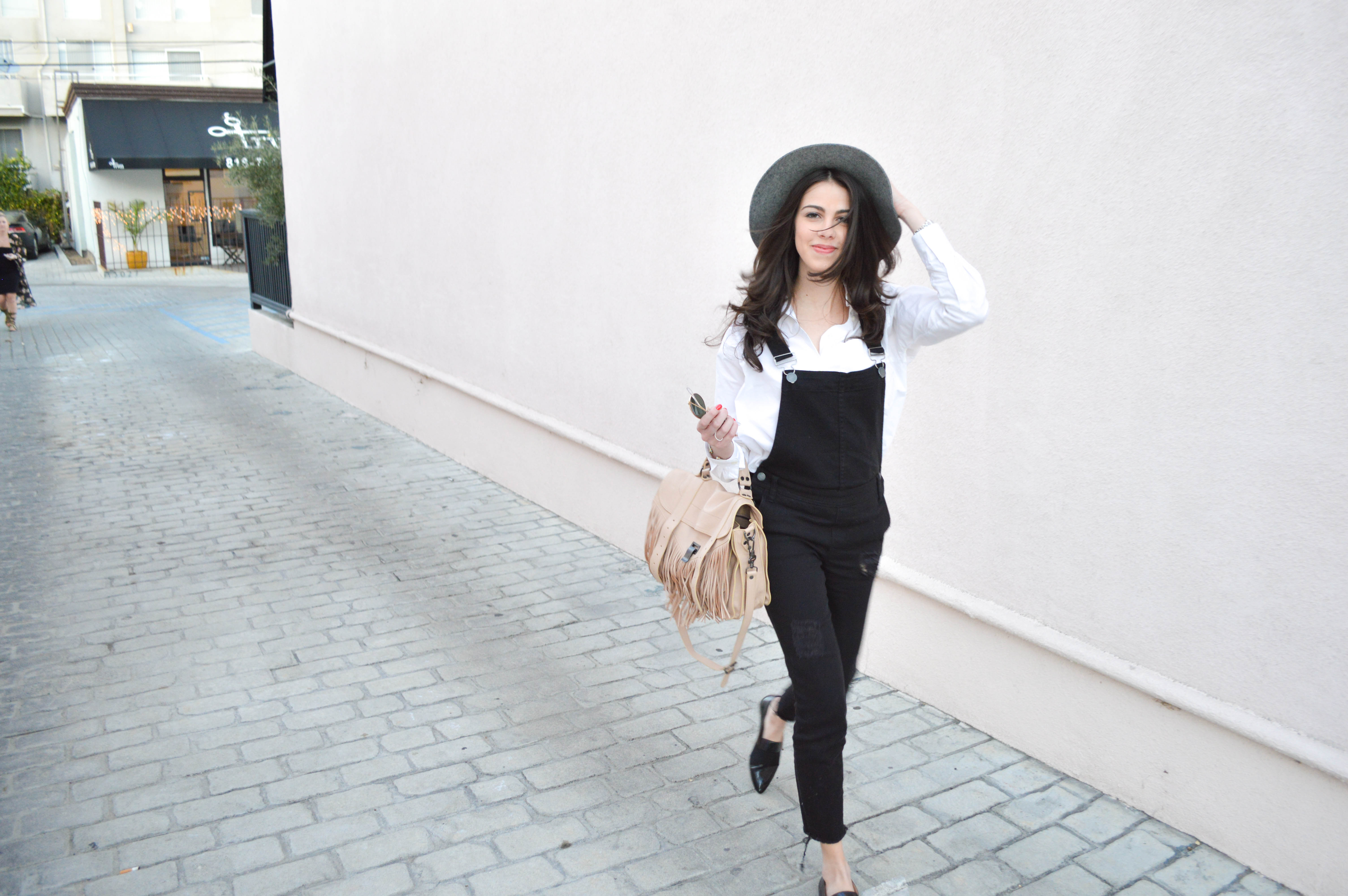 Black overalls - miami fashion blogger - LA Style 