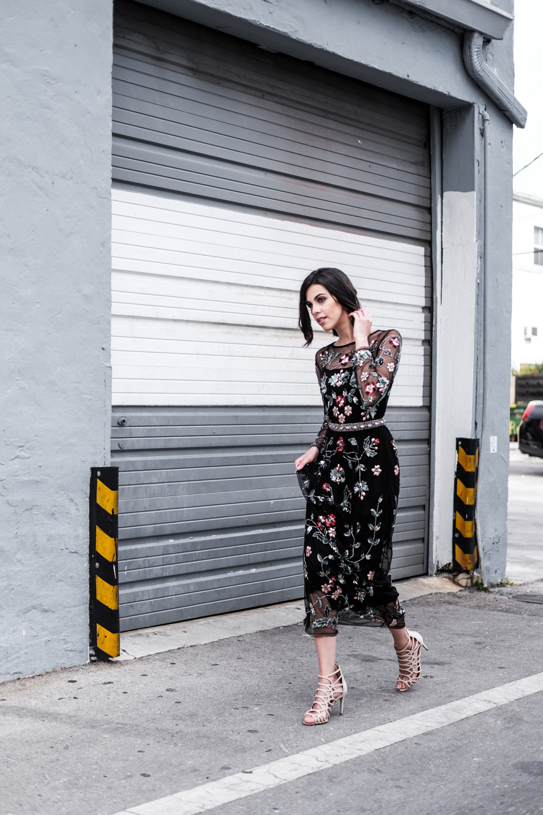 Jackie Roque wearing a Topshop Limited Edition Jewel Embellished Maxi Dress