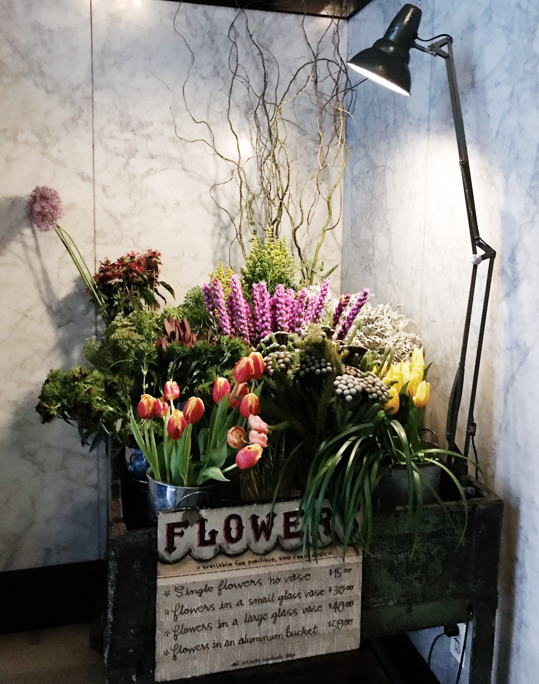 Flowers at the Ace Hotel NYC