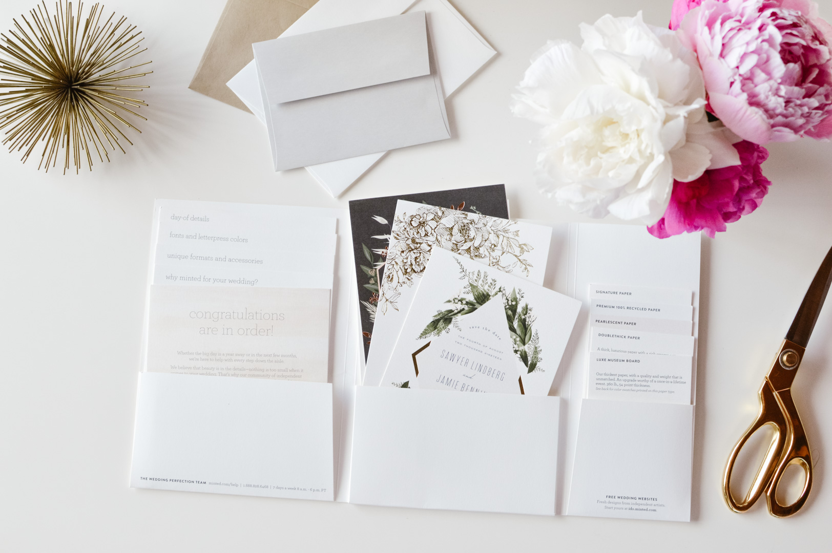 Minted wedding invitation package