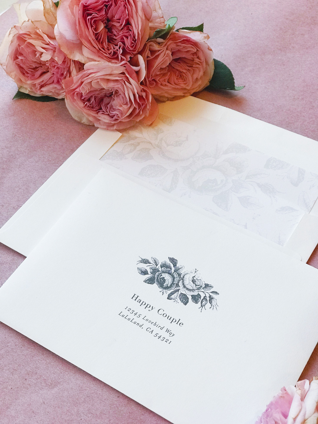 Addressed envelopes by Minted for Jackie Roque's wedding.